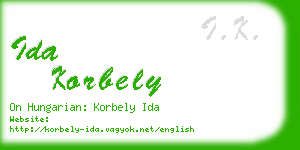 ida korbely business card